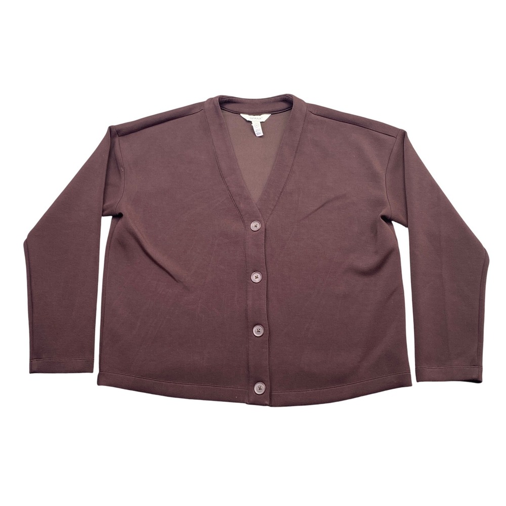 Spanx AirEssentials Button Front Cardigan Dark Chocolate Brown Medium 49124